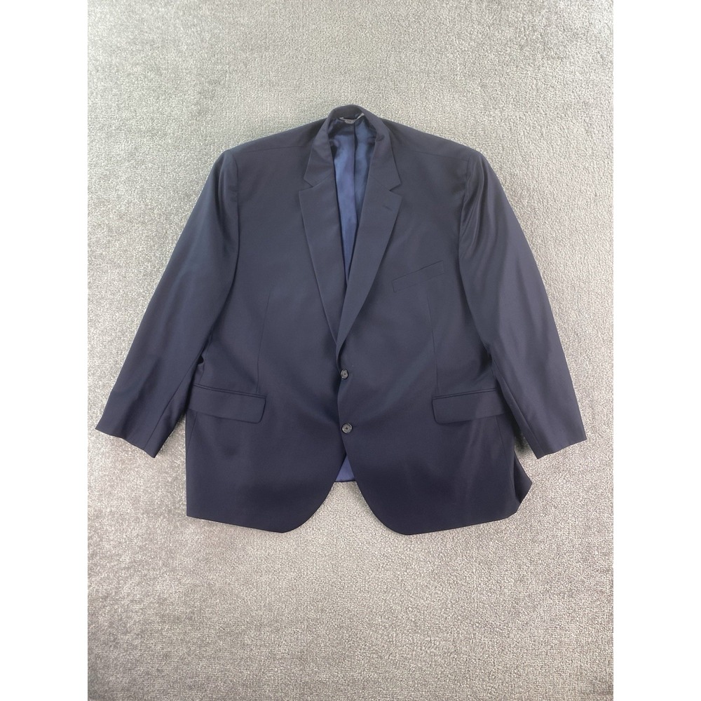 Jack Victor Suit Jacket 52 R Blue Wool Gibson Vitale Barberis Cononico Italy